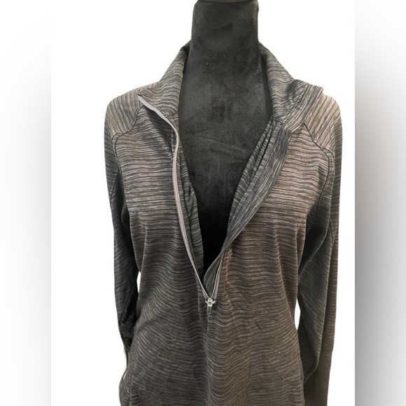 Athleta Mendoza Half Zip Pullover Space Dye Grey large - Picture 4 of 6